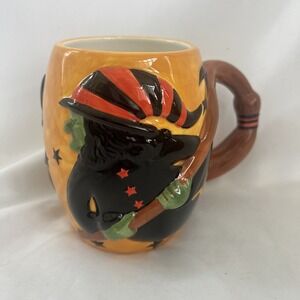 Susan Winget Halloween Witch Mug‎ Cup Certified International Raised Holiday